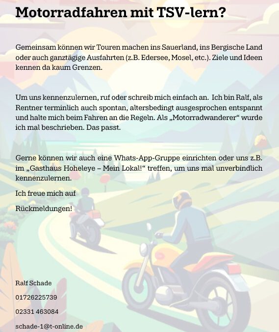 Gemeinsam Motorrad fahren mit TSV-lern